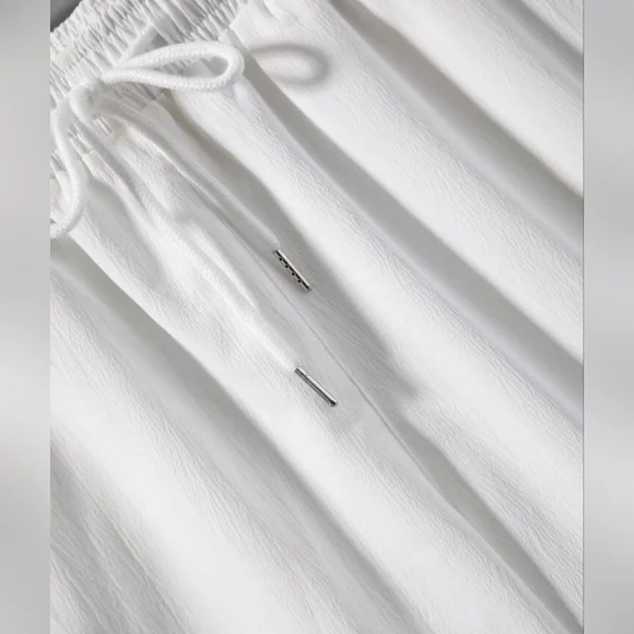 Shein Manfinity Basics Men Solid Shirt & Drawstring Waist Shorts Size L UK 40 - Picture 3 of 5